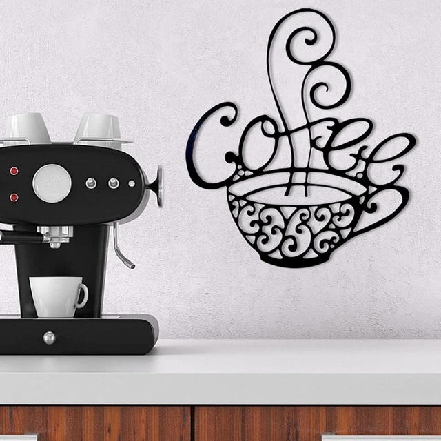 Metal Coffee Wall Decor,Mug Hanging Sculpture|Modern Cafe Wall Art