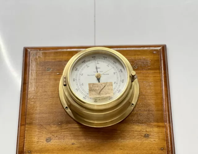 Marine Antique Baumuster Authentic Original Brass Barigo Barometer - Germany