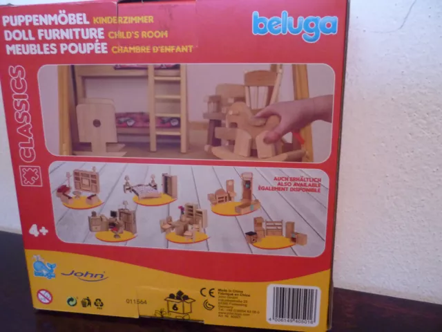 Beluga Spielwaren 70114 - Puppenhausmöbel "Kinderzimmer", 6-teilig 3