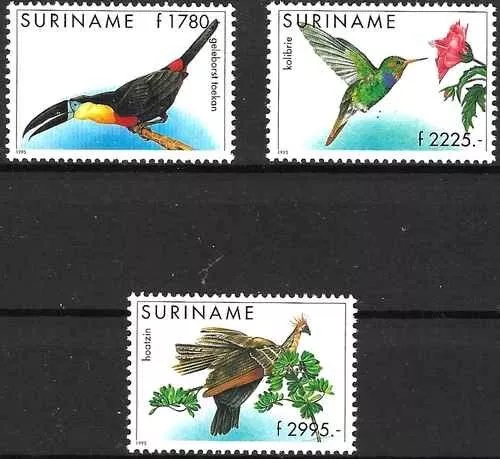 Timbres Oiseaux Surinam 1363/1365 ** (72164ER) - cote : 55 €