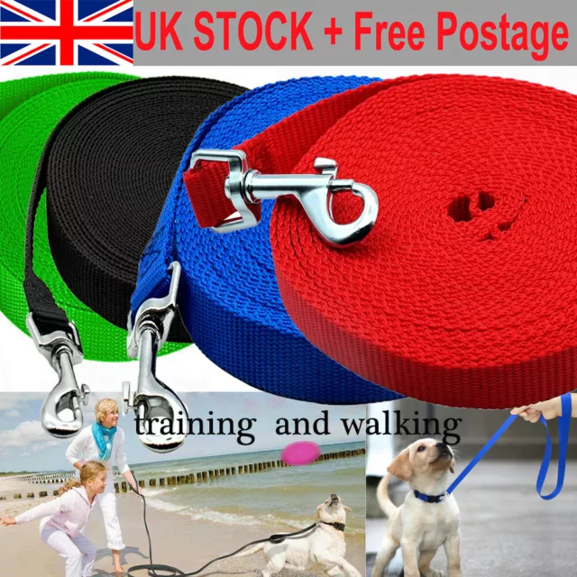 15/20/30M Pet Dog Training Lead Long Strong Tracking Recall Leash Line Walking