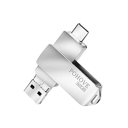 Clé USB 32 Go POHOVE 3 en 1 Type C/Micro USB/USB 3.0 Flash Drive 32 GB Métal ...