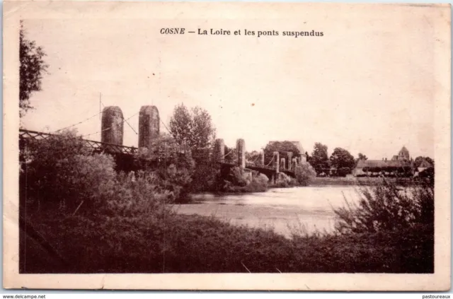58 COSNE COURS SUR LOIRE - La Loire et les ponts suspendus PAST/4060