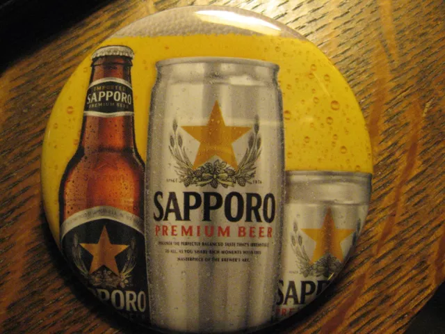 Sapporo Beer Can Bottle Japan Japanese Logo Advertisement Pocket Lipstick Mirror