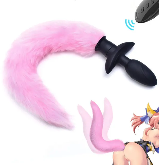 Vibrating-Fox-Tail-Anal-Sex-Plug-Butt-Dildo-SM & Cosplay-Furry-Toys-For-Women 2