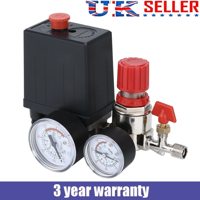 UK AIR COMPRESSOR Pressure Switch Control Valve Manifold Regulator