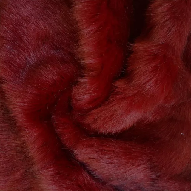 Super Luxury Faux Fur Fabric Material - SWISS BURGUNDY