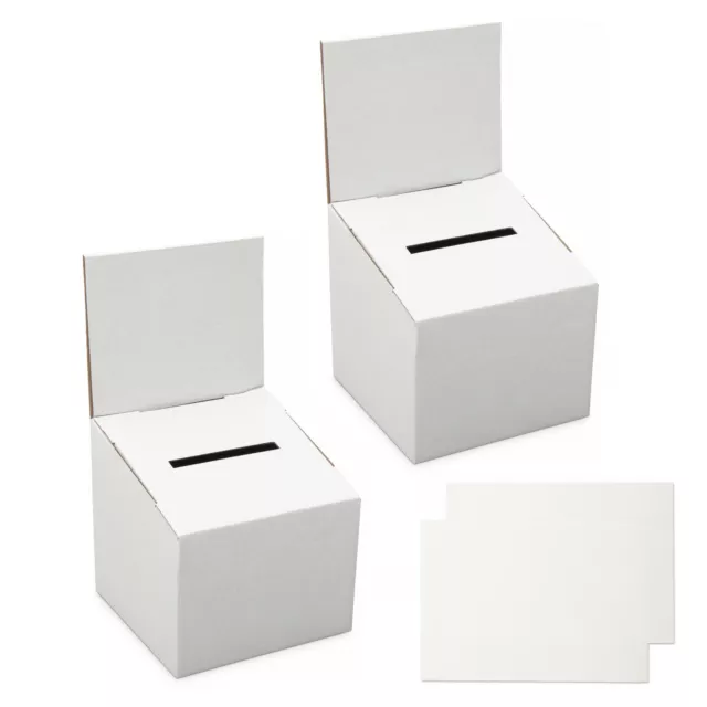 Cardboard Raffle Collection Donation Suggestion Box (2pcs) + 2 printable Labels