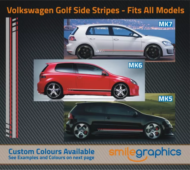 Stripes GTI red fits VW GOLF 6 grill sticker strip R GTD film