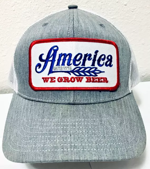 Richardson Vintage-Inspired Grey Snapback Hat "America We Grow Beer" Patch