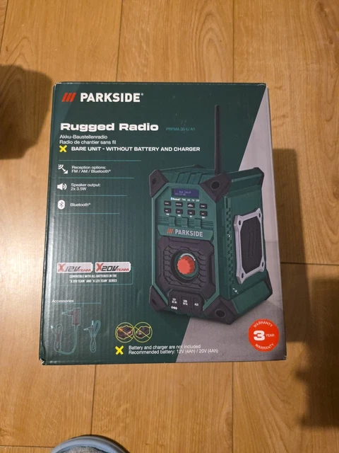 PARKSIDE PRFMA RUGGED Job Site Radio Bluetooth/AM/FM. EU plug UK ...