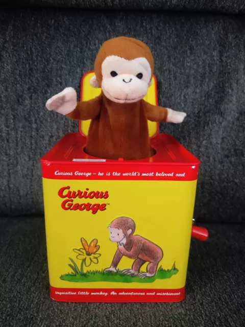 Curious George, Pop Goes The Weasel, Musical Jack In The Box Metal Toy Schylling