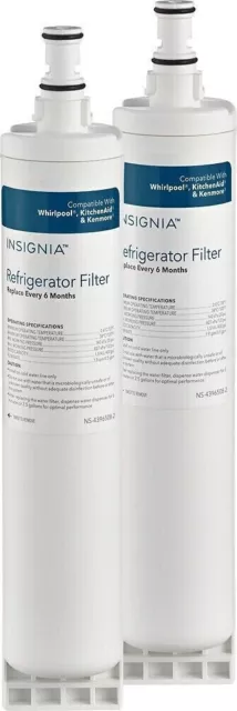 (NEW) Insignia Brand Whirlpool Refrigerator Water Filters 2-pack NS-4396508-2