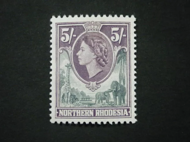 Northern Rhodesia QEII 1953 5/- grey & dull purple SG72 VLMM