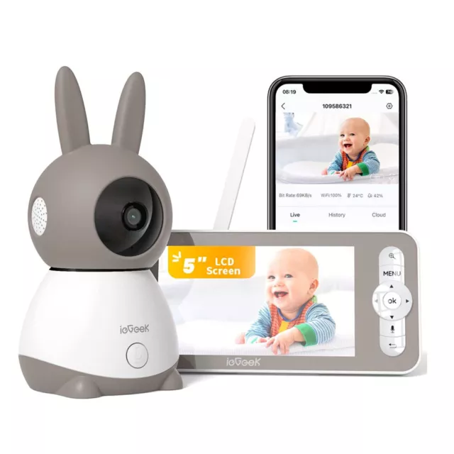 BABYPHARM Babyphone Sans Fil Moniteur LCD Bébé Caméra et Audio De Sécurité