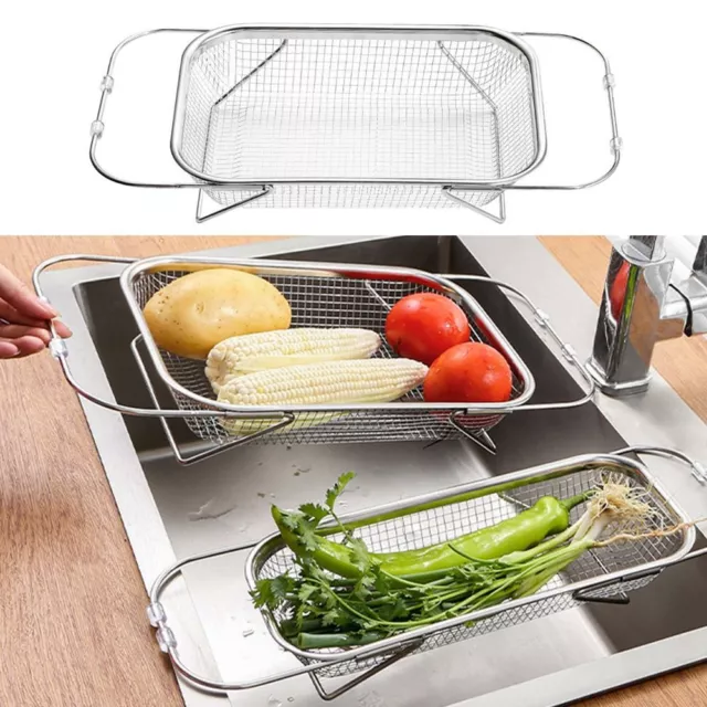 1Pcs Stainless Steel Drainer Basket  for Vegetables Fruits Pasta Dishes