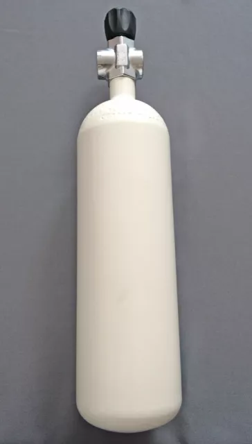 Tauchflasche 3 Liter 300bar komplett mit S-Ventil weiß