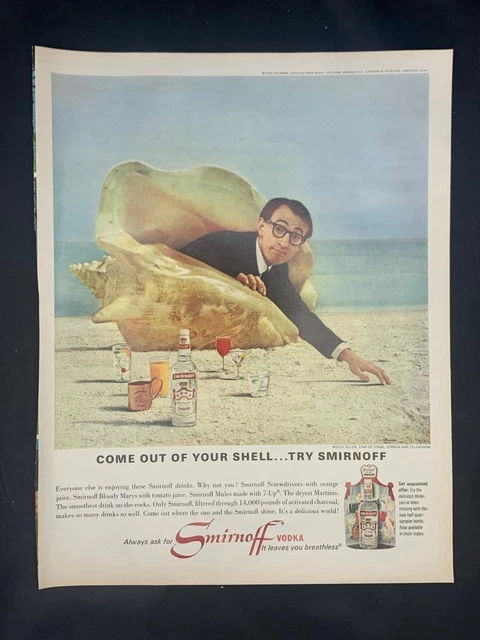 Magazine Ad* - 1966 - Smirnoff Vodke - Woody Allen