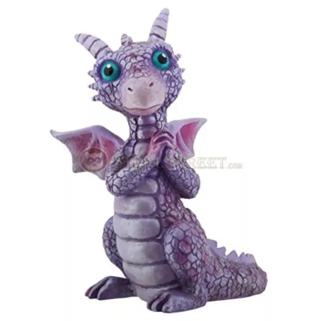 Mythical Pink and Purple Happy Baby Dragon Fantasy Figurine