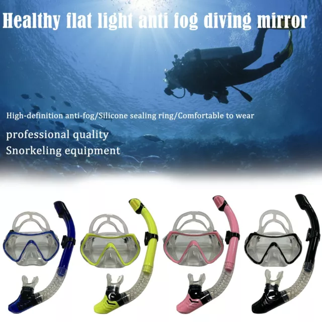 Full Dry Face Snorkel Mask Breath Diving Snorkling Set Kid Adult For GoPro