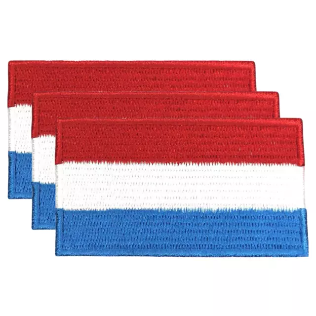 Luxembourg International Country Flag Iron On Patch Embroidered Sew On Badge x3