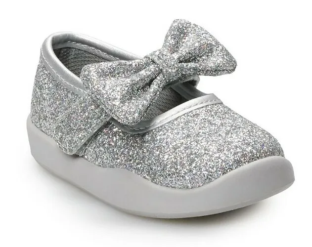 New Adorable Jumping Beans Tess Mary Janes  Toddler Girls Shoes Size 4T Glittery