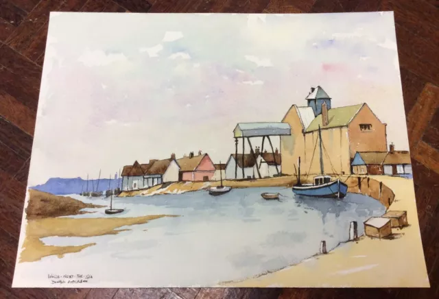 Original Watercolour Painting Of Wells-Next-The-Sea By Donald Anderson