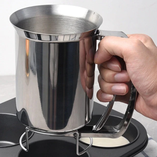 Pancake Batter Dispenser 3 Cups of Batter Holder Stainless Steel Baking Muffins 2