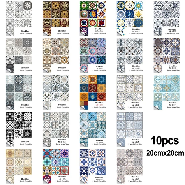 20x20 CM Kachel Aufkleber 3D Badezimmer Wände for Glas Glatt Hochwertige