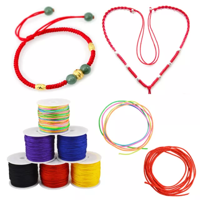 45m Cotton Waxed Cord Thread DIY Bracelet Necklace Jewellery Beading String AU