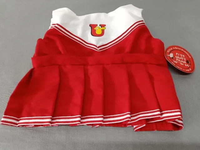 Build a Bear Cheerleading Uniform Outfit U Cheer Red White Pleated Skirt w/Tags