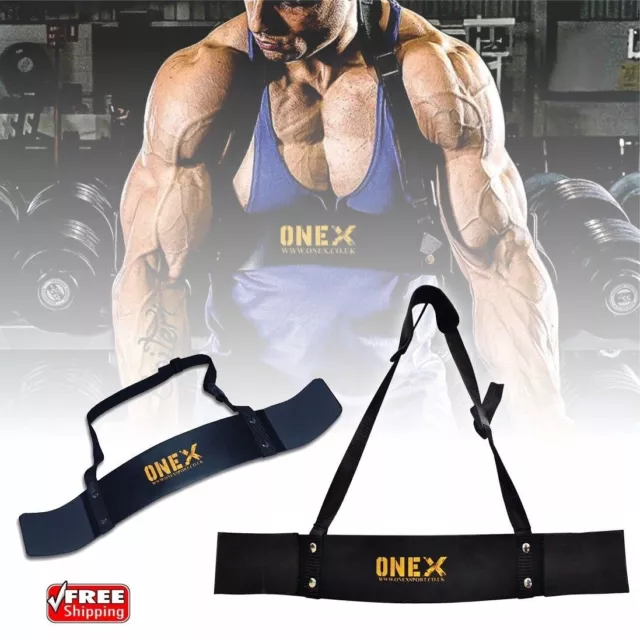 Weightlifting Arm Blaster Biceps Isolator Curl Chest Gym Fitness Support Strap