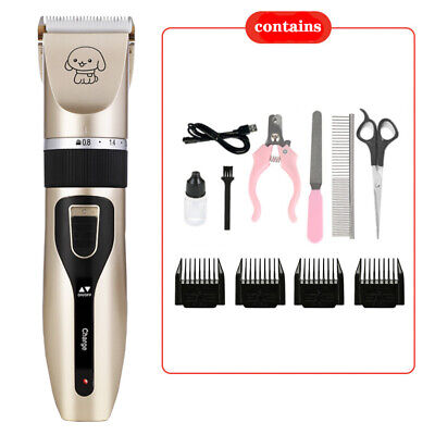 Cordless Electric Pet Dog Cats Grooming Clippers Low Noise Shaver Trimmer 12 Kit