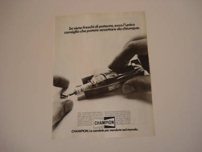 advertising Pubblicità 1968 CHAMPION e 290 CID AMX 