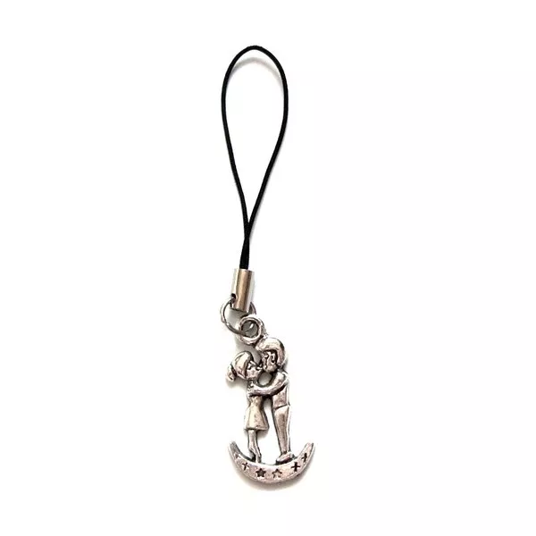 Bijou accessoire tel portable GSM SAC MP3 / Breloque COUPLE AMOUREUX / Dragonne