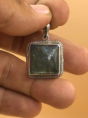 Handmade old silver 925 silver pendant with natural laboratories stone