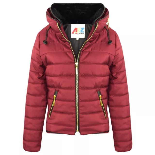 Girls Jackets Kids Quilted Padded Puffer Bubble Fur Collar Warm Thick Coat 3-13Y