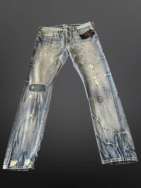 Jeans PRPS Noir Vintage Selvedge Taille 30 - Fabriqué Au Japon, Slim Straight, Délavé, Neuf Sans étiquette