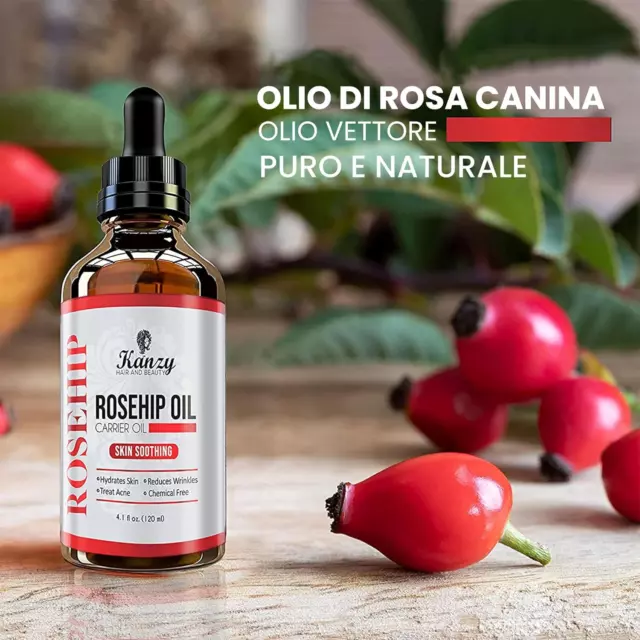 120Ml Olio Di Rosa Mosqueta Puro Al 100% Bio Olio Di Rosa Canina Spremuto Freddo