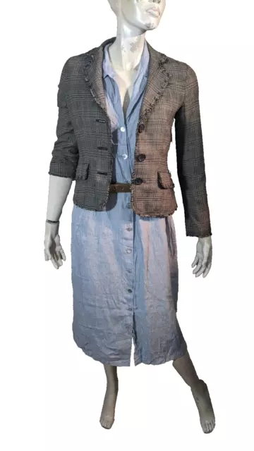 👕 GERARD DAREL Taille 38 👕 Superbe veste doublée marron gris  LAINE  SOIE 2