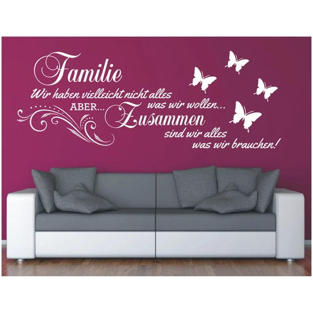 WANDTATTOO SPRUCH FAMILIE Wir haben Zusammen Wohnzimmer Wandaufkleber