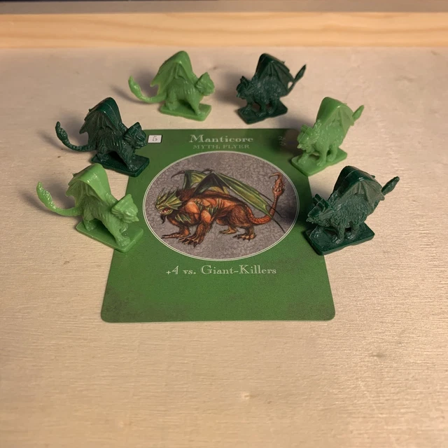 MANTICORE 6 Tokens and Battle Card for AGE OF MYTHOLOGY Game Greek Parts