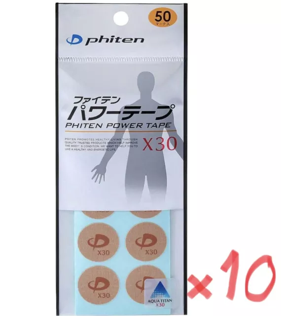 10er Set Phiten X30 Titan Power Tape Discs (50 pro Packung) Japanisch