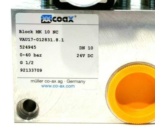 New Muller Coax Mk-10-Nc  Valve Module Vau17-012831.8.1 524945 Mk10Nc 3