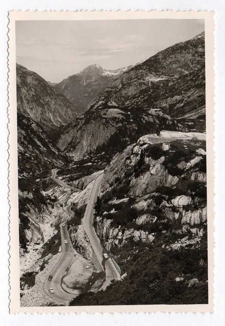 PHOTO ANCIENNE Route du Col de Grimsel Suisse 1965 Montagne Alpes Paysage
