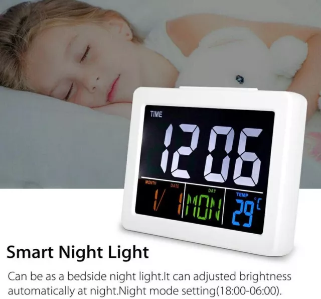 Large Digital Calendar Alarm Day Clock Led Display Clocks with Date/Temperature