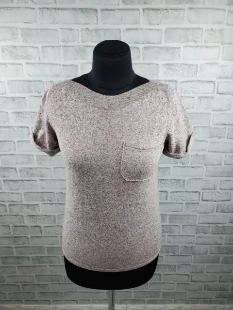 Womens A.P.C. Knit Top Shirt Sweater Short Sleeve Cotton & Linen Size XS