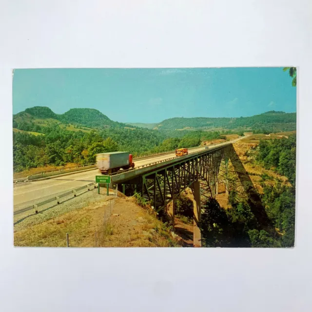 Postcard West Virginia Charleston WV Bluestone Gorge Bridge 1960s Unposted