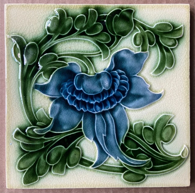 Antique Pilkington's England - Art Nouveau Majolica Tile C1900