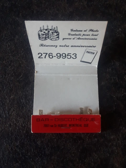 Celebrite Bar Discoteque Montreal Quebec Matchbook Cover 3
